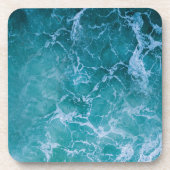 Tiefblaue Ozeanwellen Getränkeuntersetzer (Vorderseite)