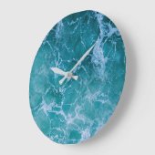 Tiefblaue Ozeanwellen Große Wanduhr (Winkel)