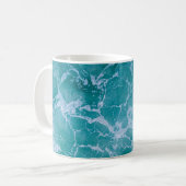 Tiefblaue Ozeanwellen Kaffeetasse (Vorderseite Links)
