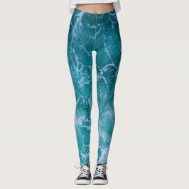 Tiefblaue Ozeanwellen Leggings