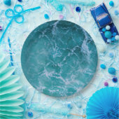 Tiefblaue Ozeanwellen Pappteller (Party)