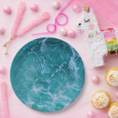 Tiefblaue Ozeanwellen Pappteller (Party)