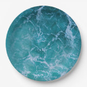 Tiefblaue Ozeanwellen Pappteller (Vorderseite)