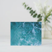 Tiefblaue Ozeanwellen Postkarte (Stehend Vorderseite)