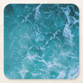 Tiefblaue Ozeanwellen Rechteckiger Pappuntersetzer (Vorderseite)