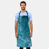 Tiefblaue Ozeanwellen Schürze (Getragen)