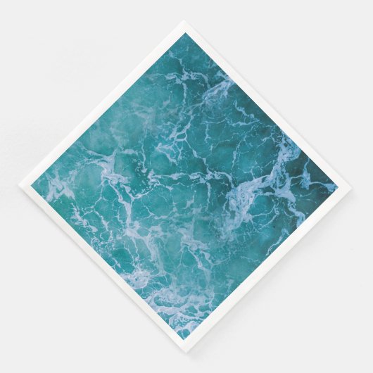 Tiefblaue Ozeanwellen Serviette (Ecke)