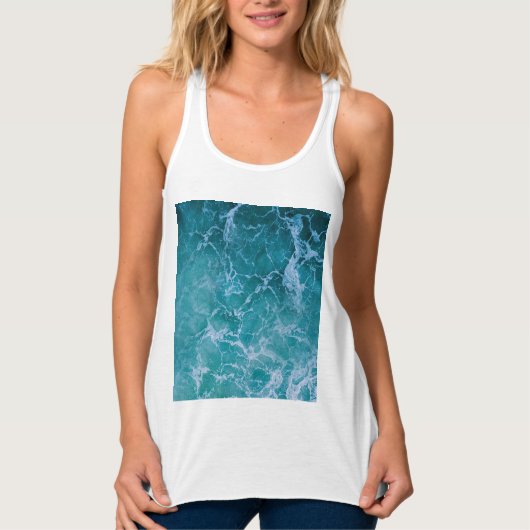 Tiefblaue Ozeanwellen Tank Top (Vorderseite)