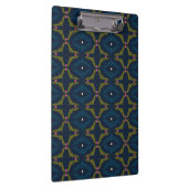 Tiefblaue Retro-Vintage-Muster Klemmbrett (Rechts)