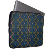 Tiefblaue Retro-Vintage-Muster  Laptopschutzhülle (Vorne Rechts)