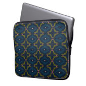 Tiefblaue Retro-Vintage-Muster  Laptopschutzhülle (Vorderseite Links)