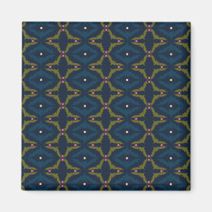 Tiefblaue Retro-Vintage-Muster  Magnet