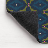 Tiefblaue Retro-Vintage-Muster Mousepad (Ecke)