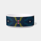 Tiefblaue Retro-Vintage-Muster  Napf (Rechts)