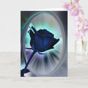 Tiefblaue Rose Karte