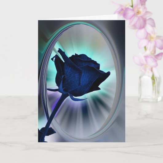 Tiefblaue Rose Karte (Orchidee)