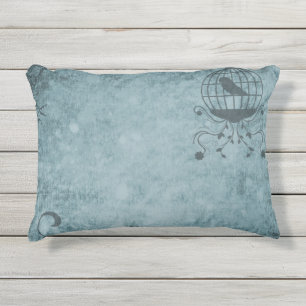 Tiefblaue Steampunk-Vogelkäfig Kissen Für Draußen