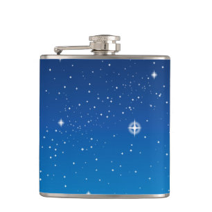 Tiefblaue Sternennacht Himmel Flachmann