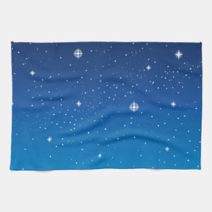Tiefblaue sternklare Nacht Handtuch