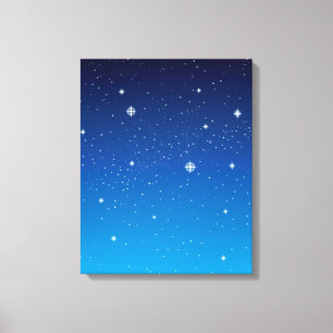 Tiefblaue sternklare Nacht Leinwanddruck