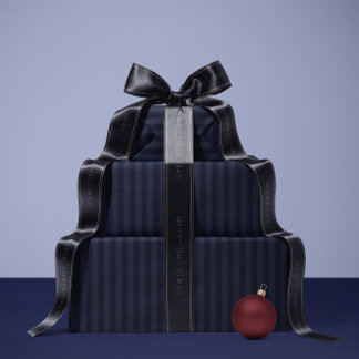 Tiefblaue Streifen-Geschenkpapier Geschenkpapier