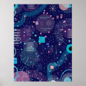 Tiefblaue Träume Abstrakte Kunst Poster (Vorne)