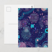 Tiefblaue Träume Abstrakte Kunst Postkarte (Vorne/Hinten)