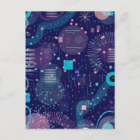 Tiefblaue Träume Abstrakte Kunst Postkarte (Vorderseite)