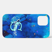 Tiefblaue Unterwasser-Alkoholtink Case-Mate iPhone Hülle (Rückseite (Horizontal))