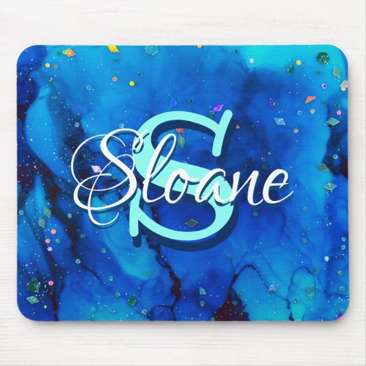 Tiefblaue Unterwasser-Alkoholtink Mousepad (Vorne)