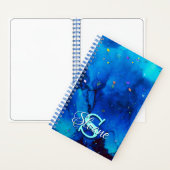 Tiefblaue Unterwasser-Alkoholtink Notizblock (Innen)