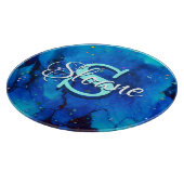 Tiefblaue Unterwasser-Alkoholtink Schneidebrett (Ecke)