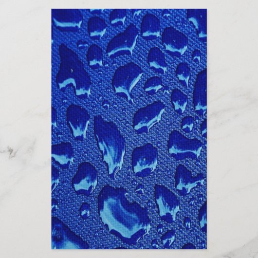 Tiefblaue Wassertropfen Briefpapier (Vorderseite)