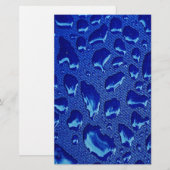 Tiefblaue Wassertropfen Briefpapier (Vorne/Hinten)