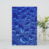 Tiefblaue Wassertropfen Briefpapier (Stehend Vorderseite)