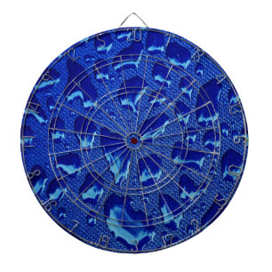 Tiefblaue Wassertropfen Dartscheibe