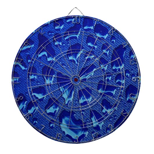 Tiefblaue Wassertropfen Dartscheibe (vorne)