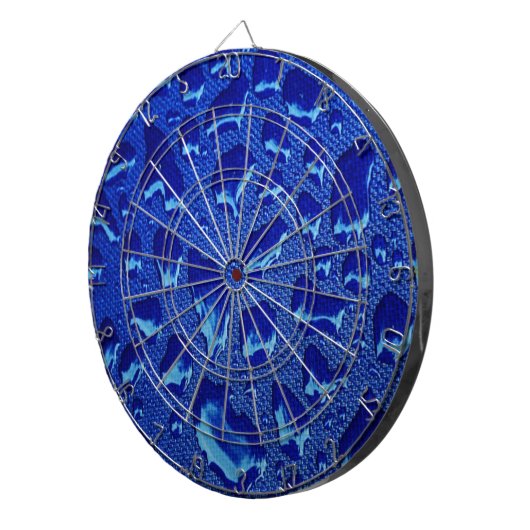 Tiefblaue Wassertropfen Dartscheibe (Vorderseite rechts)