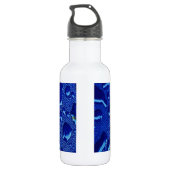 Tiefblaue Wassertropfen Edelstahlflasche (Rückseite)