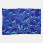 Tiefblaue Wassertropfen Geschirrtuch (Horizontal)
