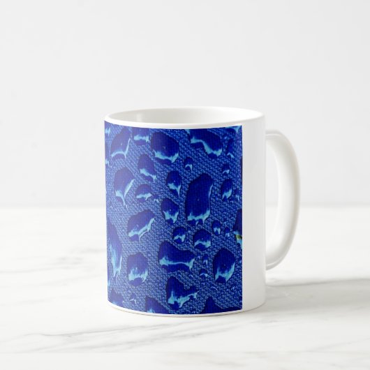 Tiefblaue Wassertropfen Kaffeetasse (VorderseiteRechts)