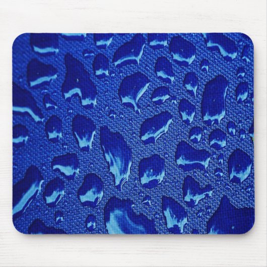 Tiefblaue Wassertropfen Mousepad (Vorne)