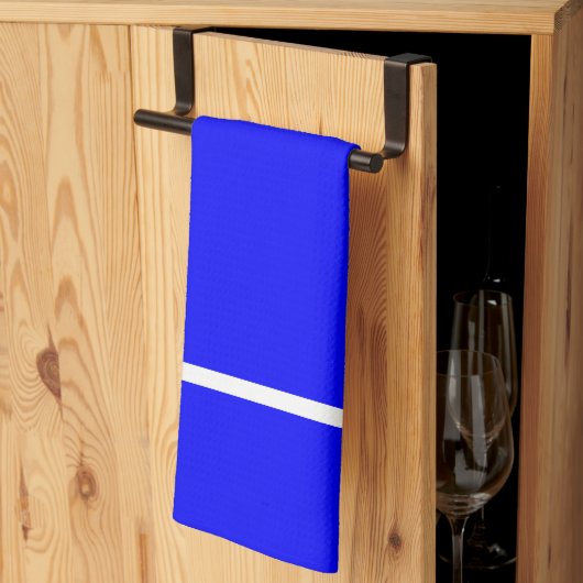Tiefblaue weiße Streifen Geschirrtuch (Drittel gefaltet)