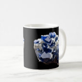 Tiefblauer Fluorit-Kristall Calcit Lebendige Kunst Kaffeetasse (VorderseiteRechts)