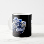 Tiefblauer Fluorit-Kristall Calcit Lebendige Kunst Kaffeetasse (Vorderseite Links)