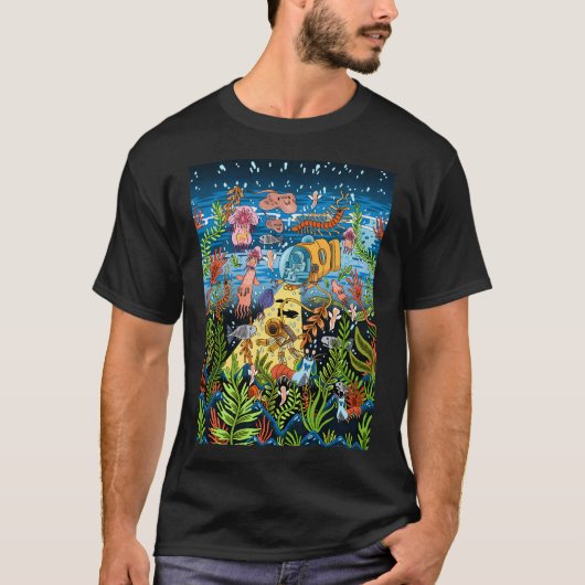 Tiefblauer Ozean T-Shirt (Vorderseite)