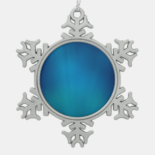 Tiefblauer Unterwasser-Glanz Schneeflocken Zinn-Ornament