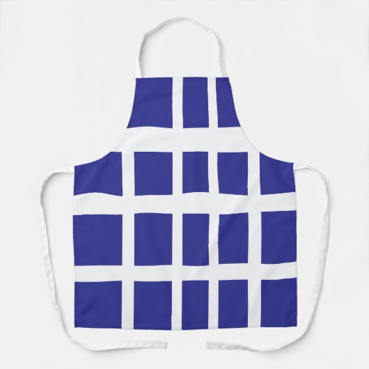 Tiefblaues Rechteck Geo Chef Schürze (Vorderseite)