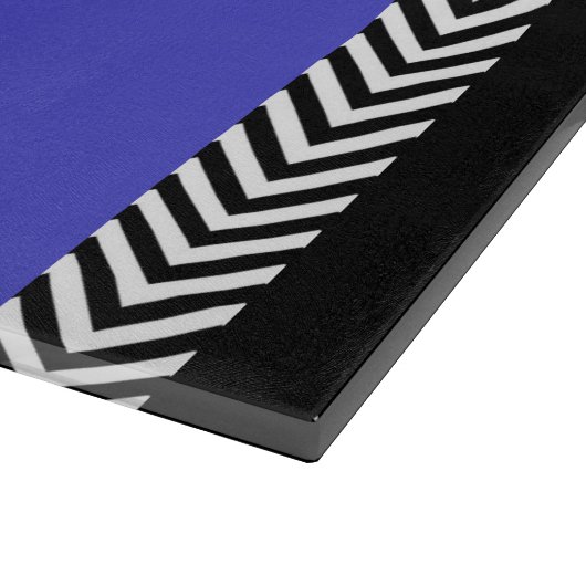 Tiefblaues Temperglaster Schneidebrett (Ecke)