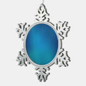 Tiefblaues Unterwasser-Glow Schneeflocken Zinn-Ornament (Rechts)